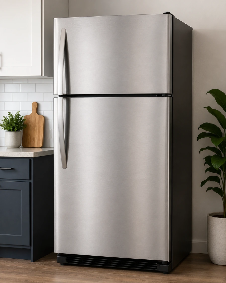 Refrigerator repair technician servicing a refrigerator in Abilene TX